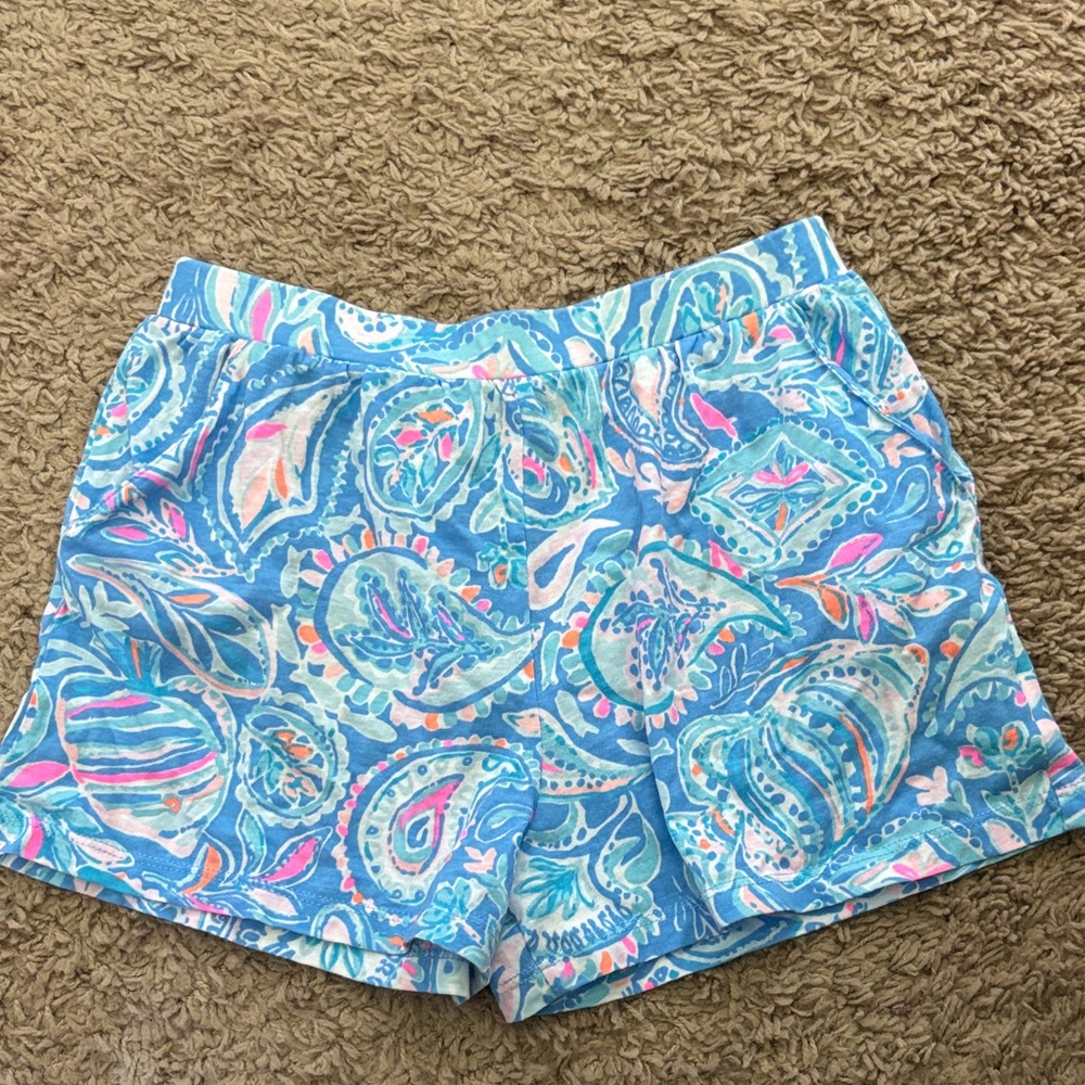 Blue Paisley Girls Shorts